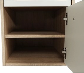 Sarok számítógépasztal, sonoma tölgyfa/fehér, MAURUS NEW MA11