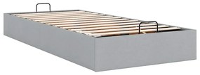 Ottomán világosszürke szövet ágykeret matrac nélkül 90x200 cm