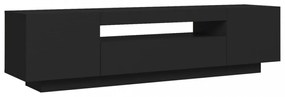 fekete TV-szekrény LED-lámpákkal 160 x 35 x 40 cm