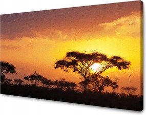 Vászonkép Szavanna Fa Naplemente 90x60 cm Ajándéknak is tökéletes
