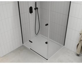 Mexen Roma, zuhanykabin 1 szárnyú ajtóval 100 (ajtó) x 120 (fali) cm, 6 mm átlátszó üveg, fekete profil, vékony zuhanytálca 5 cm fehér, fekete szifon…