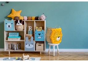 Sárga-natúr színű tengerifű játéktároló kosár ø 30x28 cm Lion – Compactor