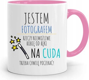 Rózsaszín Bögre Fotósnak Fotós Vagyok, fényképes nyomattal