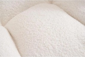 Hintaszék, relaxációs szék plüss szövet kárpitozással, fehér színű