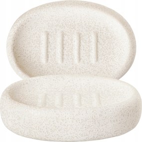Szappantartó Szabadon álló Fürdőszoba Kerámia Fehér Kő Bonita
