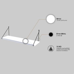Armoni fali polc, fehér, 72 cm – TR775DCM1603