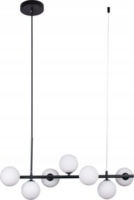 Mennyezeti Lámpa Függő Csillár Étkező Nappali Fekete 7 Üveggömb