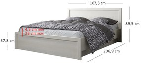 Franciaágy 160 cm Jolene (fehér) (ágyráccsal). 1052985