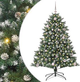 vidaXL Mű karácsonyfa 150 LED-del Zöld 150 cm PVC és Műanyag és Acél