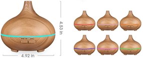 Aromaterápiás Párologtató Ultrahangos Párásító Távirányítóval - 400 ml táviránytóval Aroma Diffúzor