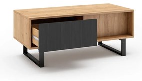 Natúr színű dohányzóasztal tölgyfa dekorral 55x110 cm Madona – Marckeric