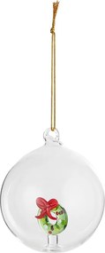 HANG ON  üveg karácsonyfadísz Ø 9cm ,koszorú