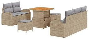 vidaXL Kerti Kanapé Szett párnával 8 pcs Beige és Világosszürke