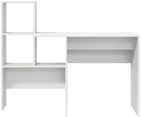 Asztal fiókkal polcokkal Fehér 131.5 x 50 x 106.5 cm Faanyag
