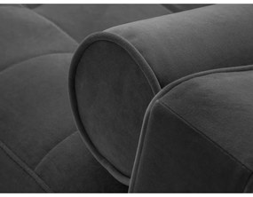 Santo sötétszürke kinyitható bársony sarokkanapé, jobb oldali - Milo Casa