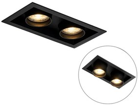 6 darabos modern, fekete, állítható, 2 fényű süllyesztett spotlámpa szett - Roof