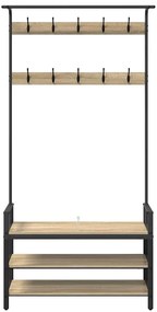 Kabáthorog polcokkal sonoma tölgy 95 x 34 x 184 cm Faanyag