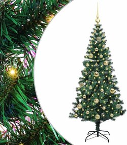 vidaXL Mesterséges, előre világított karácsonyi fa Zöld 150 cm
