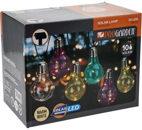 ProGarden napelemes izzólánc színes, 2 m , 10 x 5 LED izzók