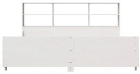 fehér tömör fa könyvespolcos ágy matrac nélkül 200 x 200 cm