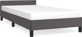 vidaXL szürke ágykeret fejtámlával matrac nélkül 100x200 cm