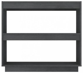 szürke tömör fenyőfa könyvszekrény 80 x 35 x 71 cm