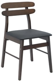 vidaXL Étkezőszék 2 pcs Világosbarna és fekete Tömör fa