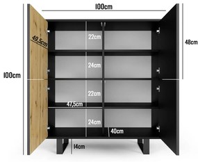 Ross modern komód, 100 cm