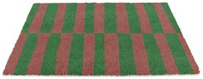 Kókuszrost lábtörlő 40x60 cm Pink &amp; Green Half Stripes – Artsy Doormats
