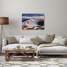 Üveg kép - Téli hegyi panoráma II. (70x50 cm)