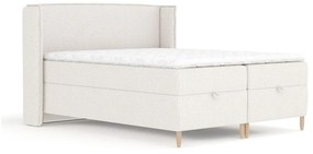 Krémszínű ágyneműtartós boxspring ágy 200x200 cm Monpelli – Maison de Rêve