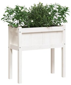 fehér tömör fenyő kerti virágláda 70 x 31 x 70 cm