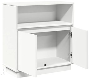 LED-es oldalszekrény Fehér 71x34,5x75 cm Mérnöki Fa