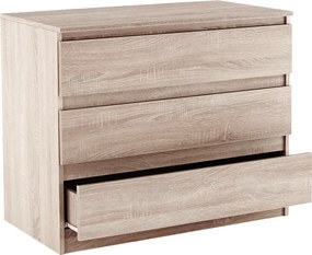 3 fiókos komód, tölgy sonoma, HANY NEW 003