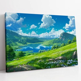 Vászonkép Rét a tóparton táj otthon nappali szoba 100x70