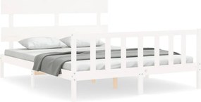vidaXL fehér tömör fenyőfa ágy matrac nélkül 160 x 200 cm