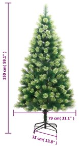 csuklópántos műkarácsonyfa állvánnyal 150 cm