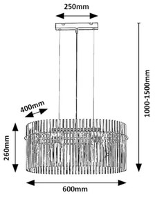Rabalux 72262 - Csillár zsinóron INESA 2xE27/40W/230V
