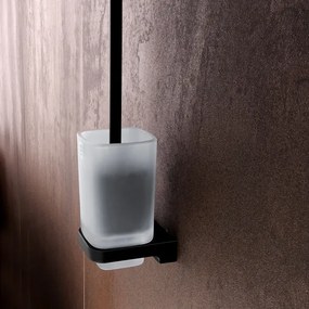 NIMCO MAC 29094CN-90 - Falra szerelhető WC kefe MAYA matt üveg/matt fekete