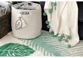 Zöld-krémszínű mosható kézi szövésű pamut gyerek szőnyeg 140x200 cm Tropical Green – Lorena Canals