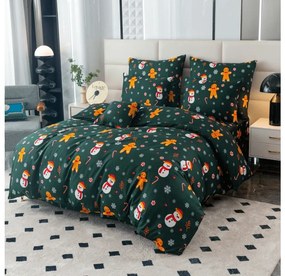 Flanel Mikroszálas ágyneműhuzat HÓEMBER ÉS MÉZESKALÁCS zöld Ágyneműhuzat mérete: 70 x 90 cm | 140 x 200 cm