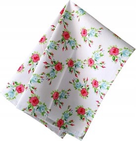 Konyhai törlőkendő 45x65 fehér rózsaszín pamut rózsa