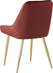 Étkezőszék, bordó Velvet anyag/gold króm-arany, PERLIA