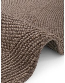 Szürkésbarna kézi szövésű gyapjú futószőnyeg 80x300 cm Eleni Taupe – Hanse Home
