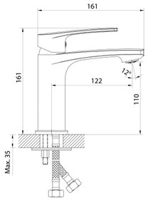 Samona - KORANA 16 cm mosdócsaptelep, fényes króm
