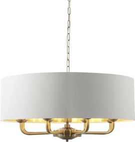 ENDON 98938 HIGHCLERE Ernyős Függesztett Lámpa Antik Sárgaréz, Fehér E14 IP20