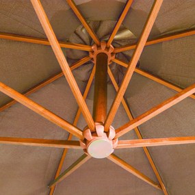 tópszínű tömör fenyőfa függő napernyő rúddal 3,5 x 2,9 m