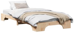 Ágykeret Természetes Tömör fenyőfa 90 x 190 cm Ergonomikus