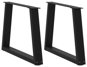 2 db fekete, V-alakú acél dohányzóasztal láb 60 x (42-43,3) cm
