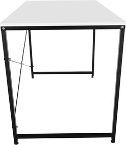 Íróasztal, fehér/fekete, 120x60 cm, MELLORA